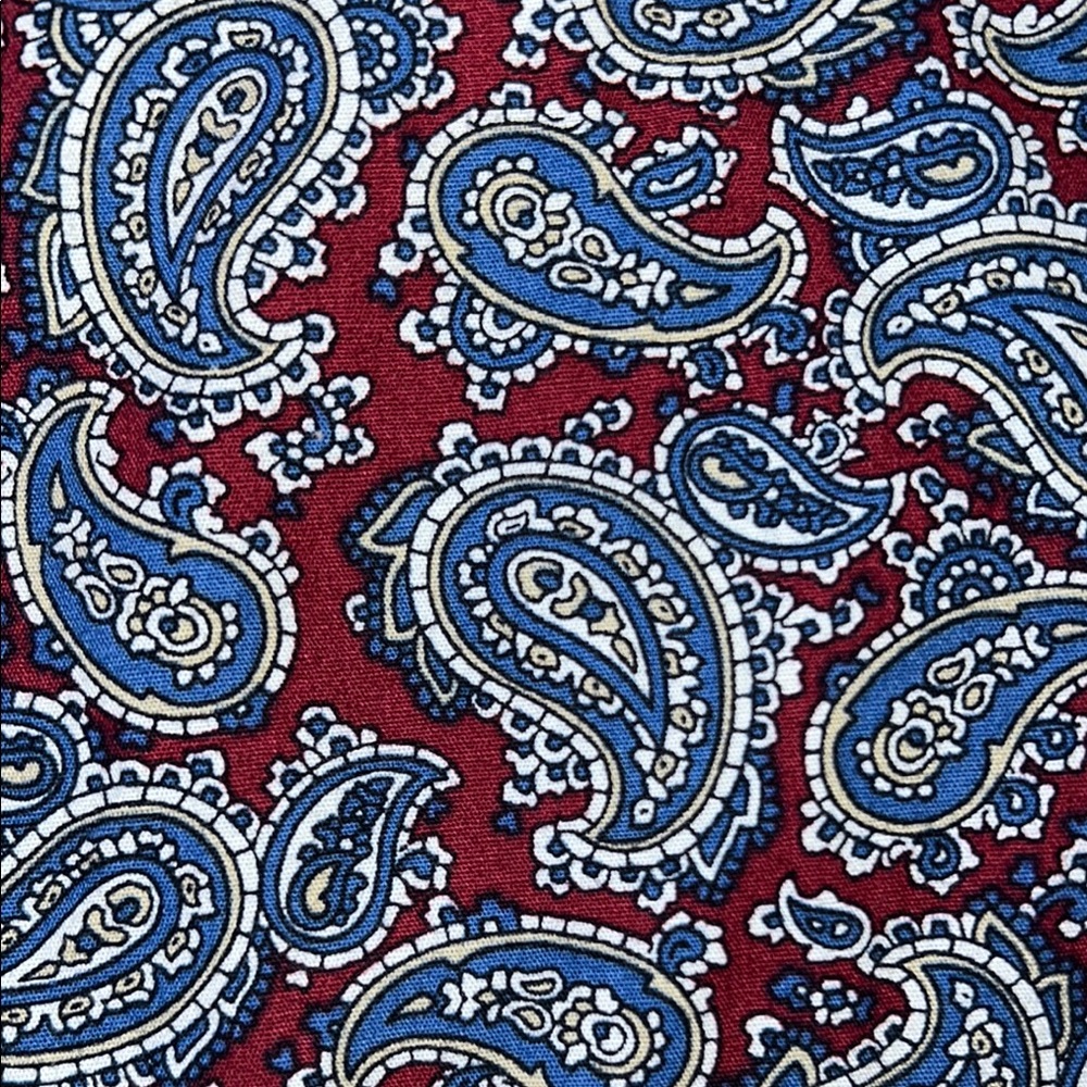 Roper Blue and Red Casual Button Down Shirt with Paisley Print pearl snap - Picture 4 of 7